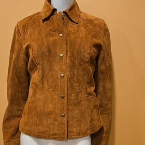 Coldwater Creek Women's Tan Suede Snap Jacket